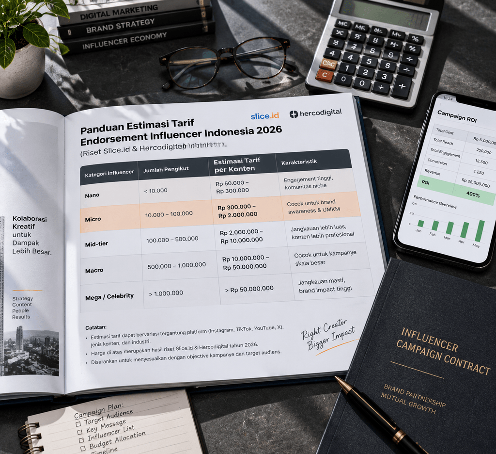 Micro-Creator 10 Ribu Follower Punya Engagement Ungguli Influencer Besar 6 Lembar estimasi rate card biaya endorse micro-creator Indonesia berkisar Rp300 ribu hingga Rp2 juta per konten.